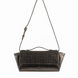 BAGUETTE FLIP CROCO BROWN