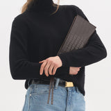POSH SLIM CROCO BROWN