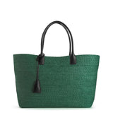 RAFFIA TOTE BAG YELLOW & BLACK