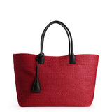 RAFFIA TOTE BAG RED