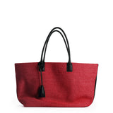 RAFFIA TOTE BAG RED